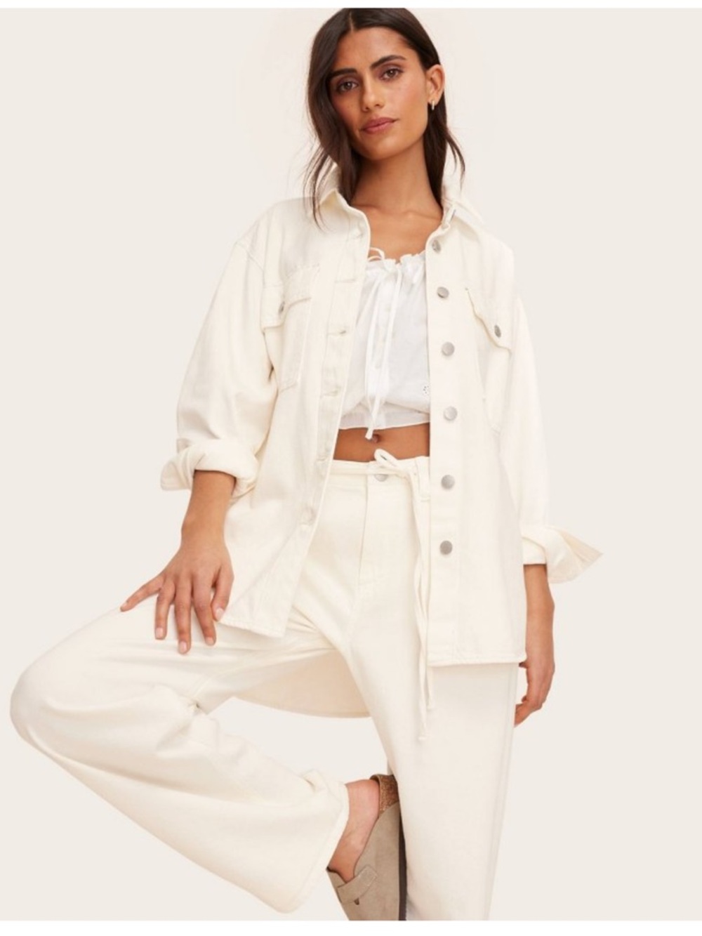 Parke Cream Denim Jacket